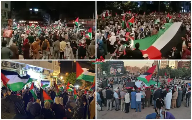 أمام قنصليات أمريكا وفرنسا وبالساحات العامة.. مظاهرات حاشدة بالمغرب دعما لغزة