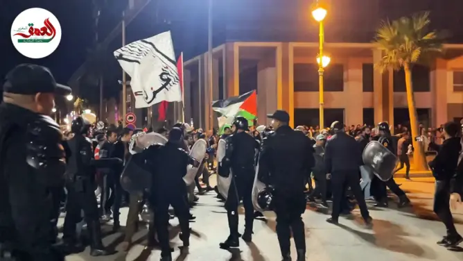 أمن طنجة يطوق مسيرة تضامنية مع غزة