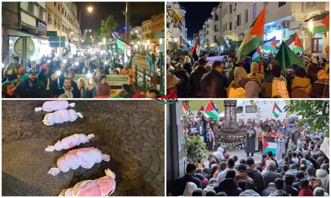 أزيد من 130 مظاهرة في 66 مدينة مغربية في يوم واحد تنديدا بمجازر الاحتلال بغزة (صور)