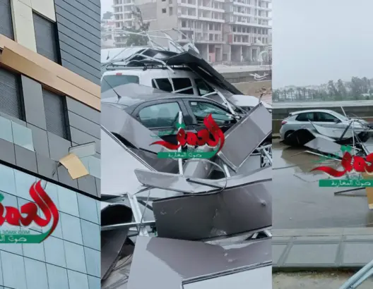 الرياح القوية تتسبب في وفاة سيدة بعد انهيار واجهة عمارة بطنجة (فيديو وصور)