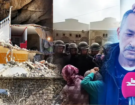 شُيِّدت فوق الملك البحري.. السلطات تهدم منازل بقرية بليونيش والساكنة تحتج (فيديوهات)