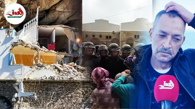 شُيِّدت فوق الملك البحري.. السلطات تهدم منازل بقرية بليونيش والساكنة تحتج (فيديوهات)