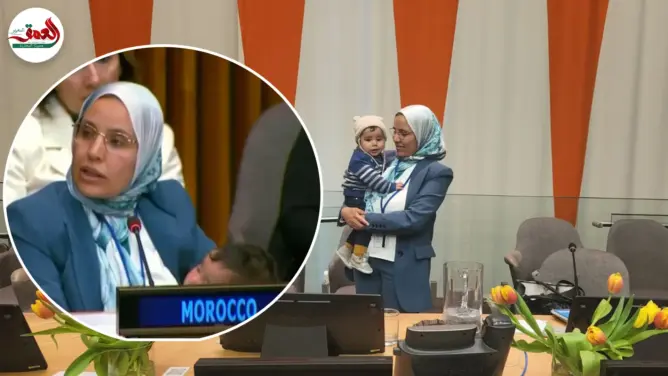 برلمانية مغربية تخلق الحدث باصطحاب رضيعها أثناء إلقاء مداخلة بمقر الأمم المتحدة بنيويورك