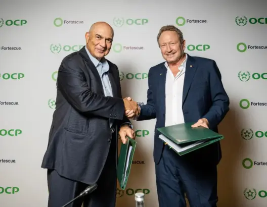 الـOCP وFortescue يوحدان جهودهما لتوفير الهيدروجين الأخضر بالمغرب
