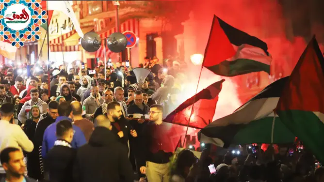 شوارع طنجة تنتفض ليلة العيد تنديدا باستمرار العدوان على غزة
