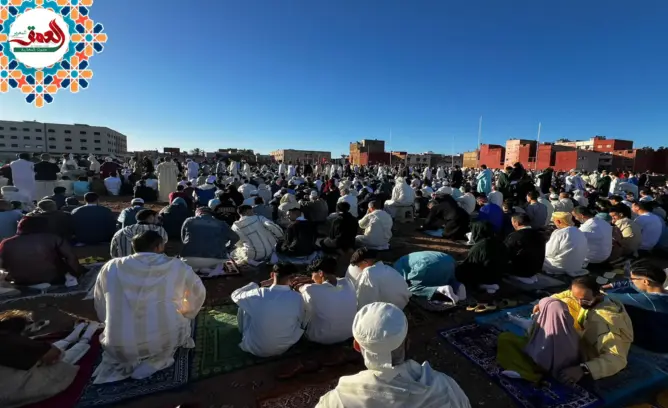 أجواء صلاة عيد الفطر بمصلى حي كريمة بسلا