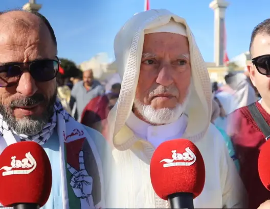الكوفية الفلسطينية تزين صلاة العيد بطنجة