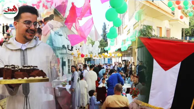 أعلام فلسطين تزين أجواء عيد الفطر بطنجة