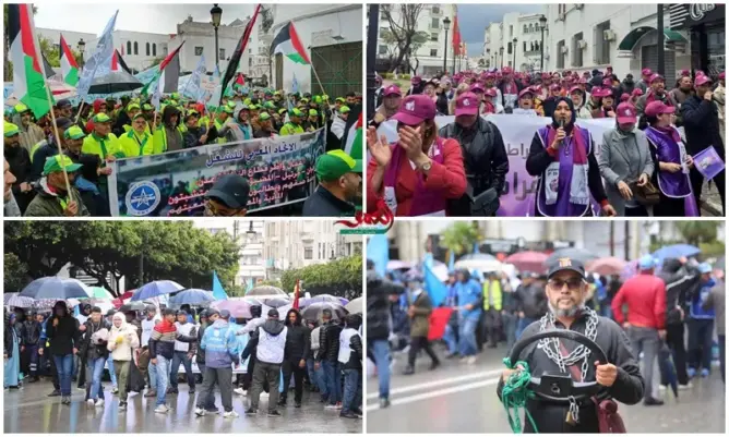 عيد العمال بالشمال.. مسيرات تحت الأمطار تنتقد “تدني الأجور” وفلسطين توحد النقابات