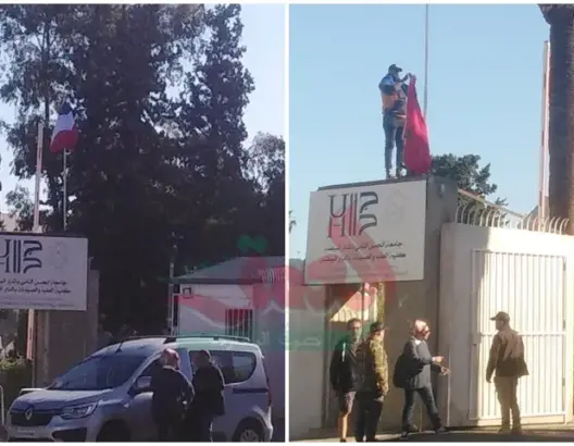 علم فرنسا يرفرف فوق كلية الطب بالبيضاء لتصوير “حرب العراق” (صور)