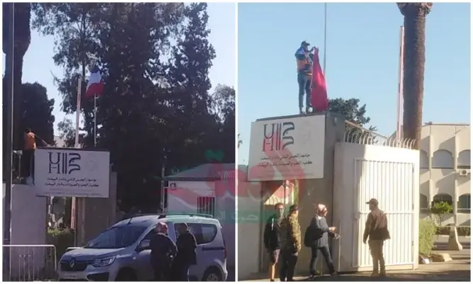 علم فرنسا يرفرف فوق كلية الطب بالبيضاء لتصوير “حرب العراق” (صور)