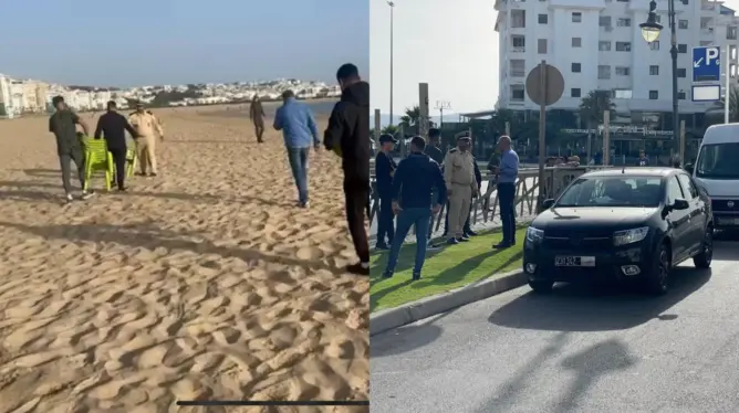 توقيف متشردين وحجز “الباراسولات”.. سلطات طنجة تواصل تحرير الشواطئ (صور)