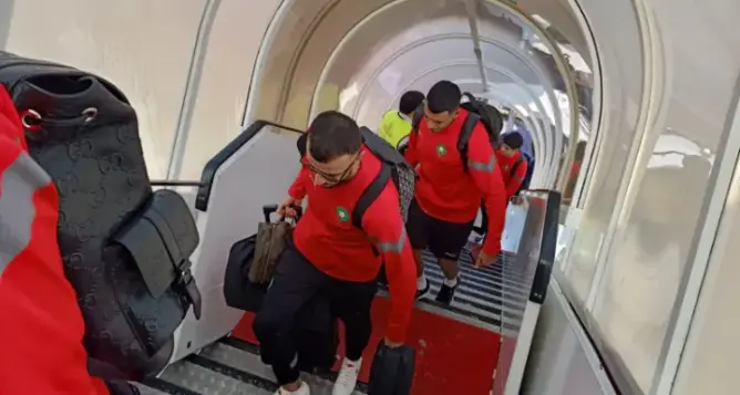 المنتخب الوطني يصل مطار المسيرة بأكادير