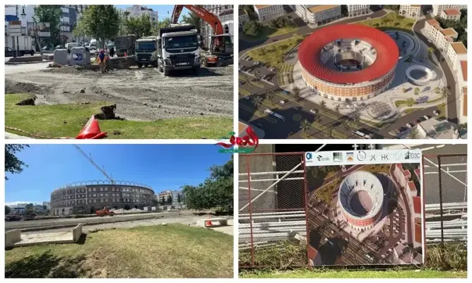 سلطات طنجة تجهز على منطقة خضراء من أجل تهيئة ساحة الثيران (صور)