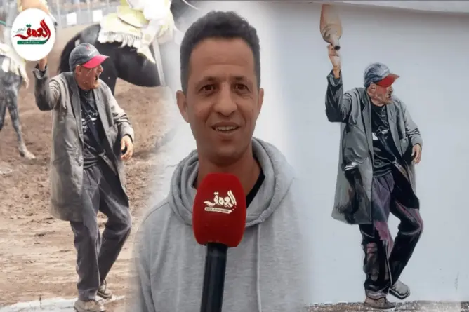فنان يخلد “با التهامي مول القلة” في جدارية أنيقة