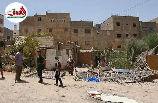 هدم منازل صفيحية بحي بنسليمان بفاس