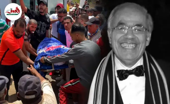 جثمان الفنان مصطفى الداسوكين يوارى الثرى بمقبرة الشهداء بالبيضاء (فيديو)
