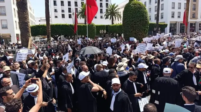 حذروا من “انتكاسة دستورية”.. المسطرة المدنية تخرج المحامين للاحتجاج أمام البرلمان (فيديو)