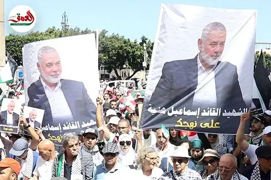 مسيرة حاشدة بالرباط.. تنديد باغتيال هنية ومطالب بإسقاط التطبيع