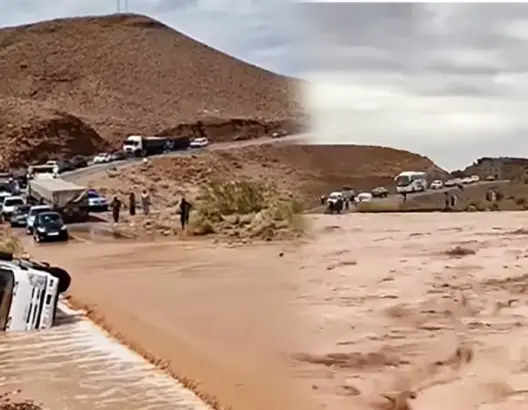 سيول جارفة تقطع مسالك طرقية مهمة بأقاليم ورزازات وتنغير وزاكورة