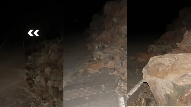 أمطار رعدية تسبب في انهيارات صخرية وتعرقل حركة السير بين ورزازات وزاكورة
