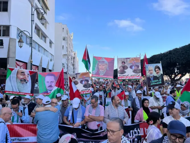 انطلاق مسيرة حاشدة بالرباط دعما لغزة في الذكرى الأولى لطوفان الأقصى (صور)