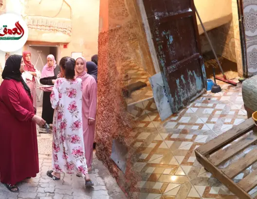 التساقطات تفاقم معانات ساكنة الموقف بمراكش بعد معاناتهم من ضعف شبكة مياه الصرف الصحي