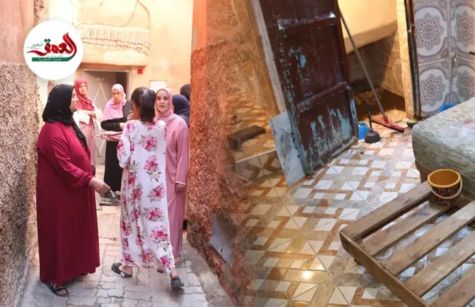 التساقطات تفاقم معانات ساكنة الموقف بمراكش بعد معاناتهم من ضعف شبكة مياه الصرف الصحي