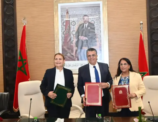 مذكرة تفاهم تجمع وزارة العدل ومجلس بوعياش والمعهد الدنماركي لحقوق الإنسان