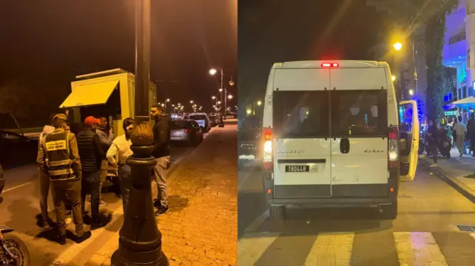 في حملة ليلية.. توقيف متشردين وتحرير الملك العمومي بوسط طنجة (صور)