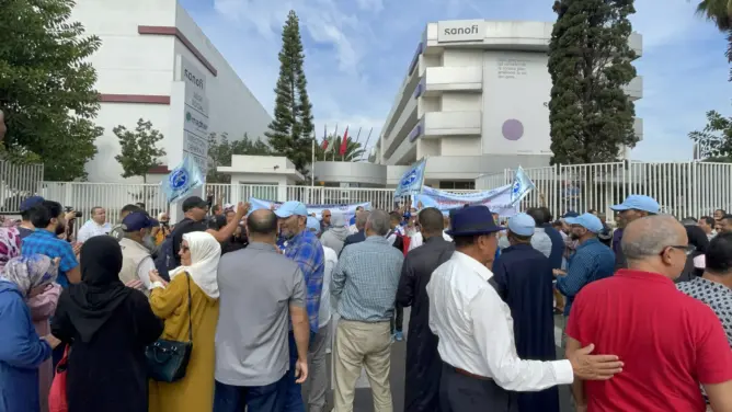 احتجاجات عمال شركة “سانوفي أفانتيس” بالبيضاء
