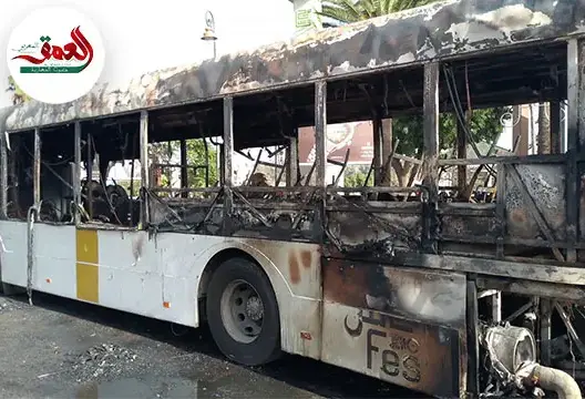 حريق مهول يلتهم حافلة للنقل الحضري بفاس