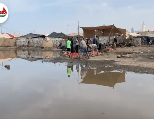 بركة مائية عادمة تغرق أكبر سوق شعبي بالجديدة.. ومطالب بتدخل عاجل للمسؤولين