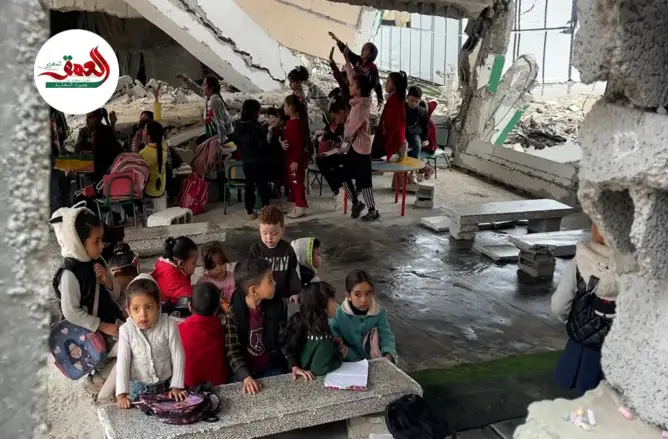 ببطون جائعة.. أطفال فلسطين يطلبون العلم وسط الدمار