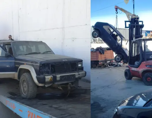 حملة بطنجة لحجز السيارات المتخلى عنها في الشوارع