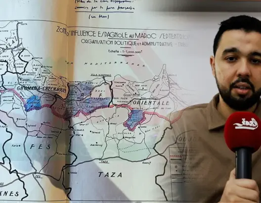 خريطة نادرة من أرشيف فرنسا تدحض مزاعم “جمهورية الريف”.. وباحث: حدود عسكرية وليست سياسية (فيديو)