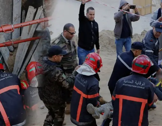 إصابة عامل جراء انهيار تربة ورشة بناء وسط مدينة طنجة (فيديو)