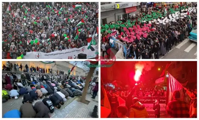 تكبيرات العيد وألعاب نارية وحلويات.. احتفالات حاشدة بالمدن المغربية في أول أيام اتفاق غزة (صور)