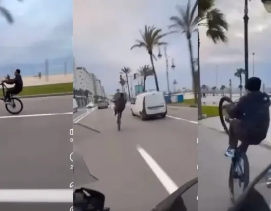 بعد انتشار مقطع فيديو.. الأمن يضع حدًا لمغامرات دراج في طنجة