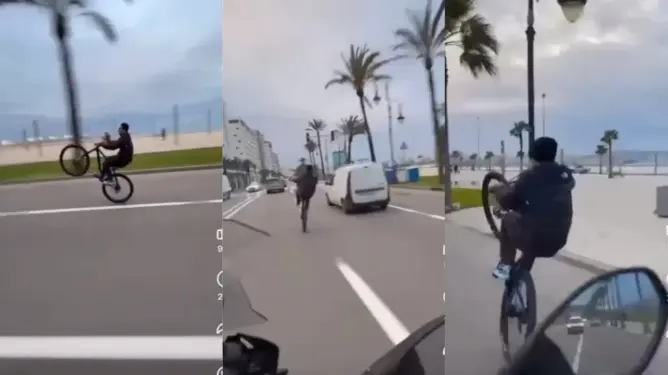 بعد انتشار مقطع فيديو.. الأمن يضع حدًا لمغامرات دراج في طنجة
