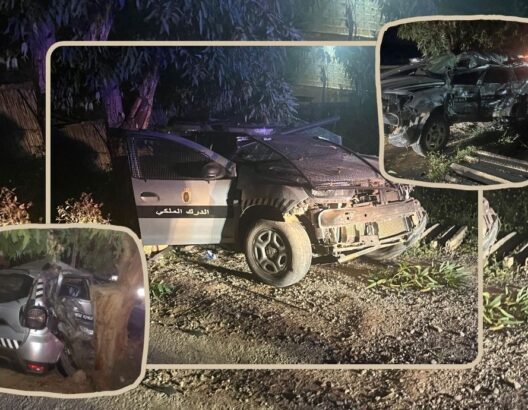 إصابة دركي في حادث سير مروع بأولاد عياد وتدمير سيارة الخدمة