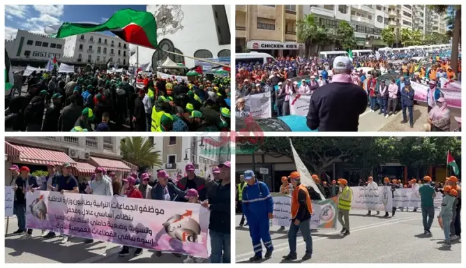 الغلاء يتسيد مسيرات العمال بالشمال.. والقضية الفلسطينية توحد النقابات (صور)