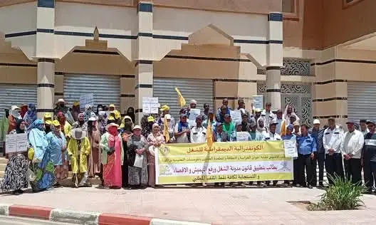 عمال الحراسة والنظافة بزاكورة يحتجون على “الاستغلال” و”الهشاشة”