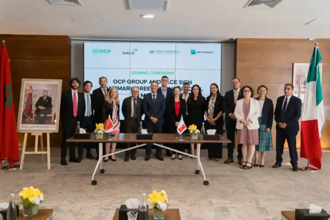 OCP وSACE يوقعان أول تمويل أخضر بالمغرب بـ365 مليون أورو
