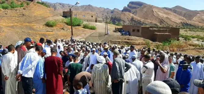 رئيس جماعة أفلاندرا بزاكورة حسن بمومن يوارى الثرى بمسقط رأسه