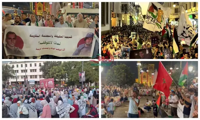 مظاهرات حاشدة بالمغرب تنديدا باغتيال الصحفيين بغزة.. ومحتجون: “لا تطبيع مع قتلة الصحفيين”