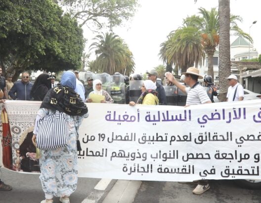 سلاليو مغيلة ببني ملال يحتجون أمام وزارة الداخلية للمطالبة بفتح تحقيق في "خروقات" توزيع الأراضي