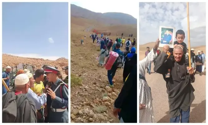 هدم المنازل يخرج ساكنة ألمدون في مسيرة على الأقدام لعشرات الكيلومترات نحو عمالة تنغير