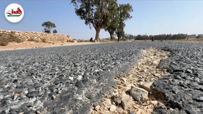 رداءة الأشغال بالطريق الوطنية بولاد رحمون بأزمور