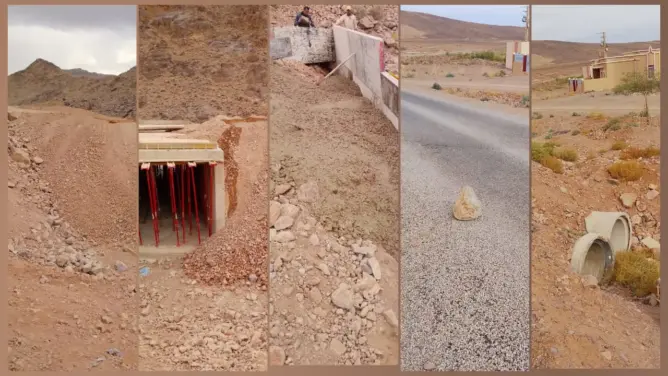 غش وهدر للمال العام.. “فضيحة” طريق بجماعتي ألنيف وفركلة تثير السخط